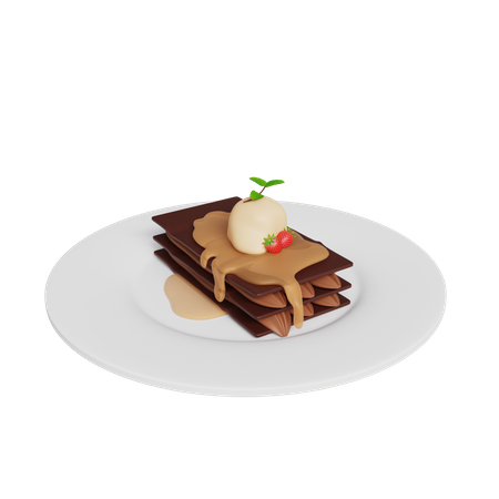 Gâteau à la glace au chocolat  3D Icon