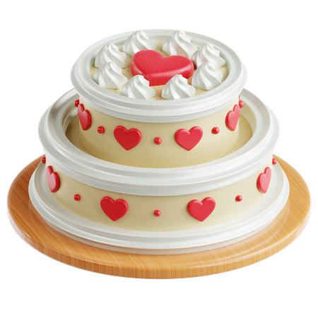 Gâteau romantique  3D Icon