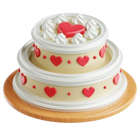 Gâteau romantique  3D Icon