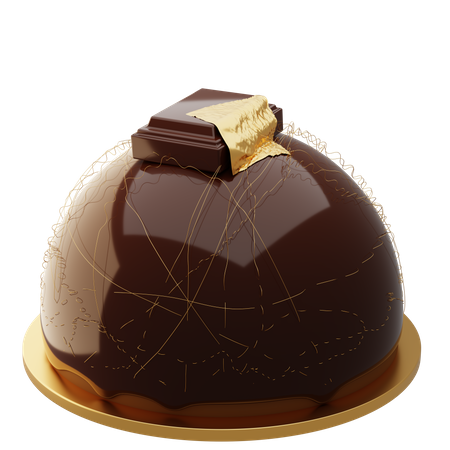 Gâteau rond au chocolat  3D Illustration