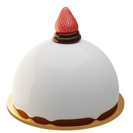 Gâteau rond à la vanille  3D Illustration