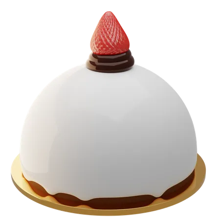 Gâteau rond à la vanille  3D Illustration