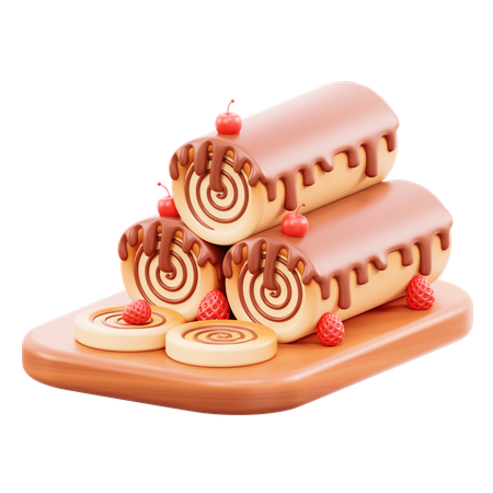 Gâteau roulé  3D Icon
