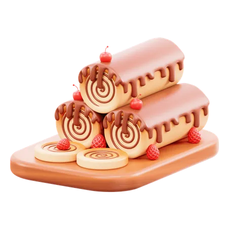 Gâteau roulé  3D Icon