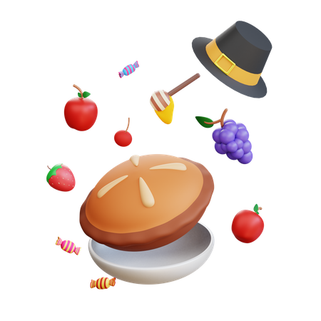 Gâteau à la tarte de Thanksgiving  3D Icon