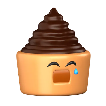 Gâteau triste et pleurer  3D Icon