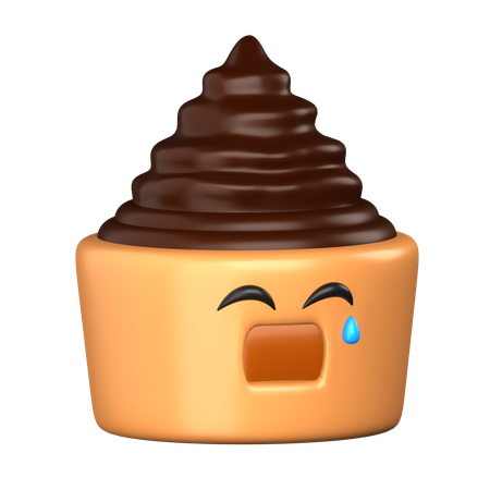 Gâteau triste et pleurer  3D Icon