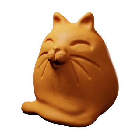 Gato de arcilla  3D Illustration
