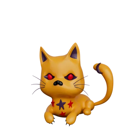 Gato assustador  3D Icon