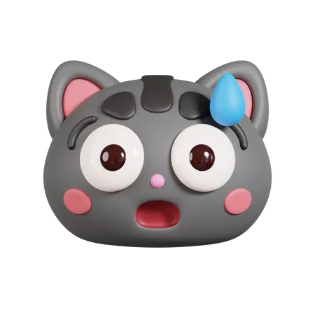 Emoji de gato asustado  3D Emoji