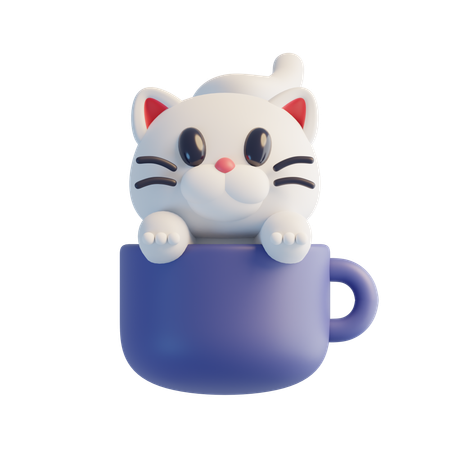 Gato blanco  3D Icon