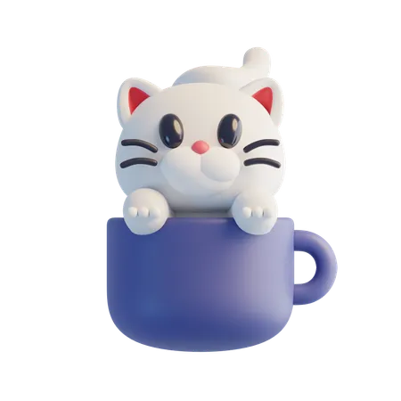 Gato blanco  3D Icon