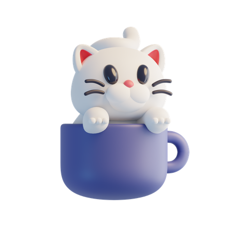 Gato branco  3D Icon