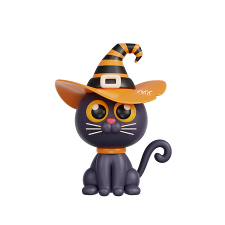 Gato brujo  3D Illustration