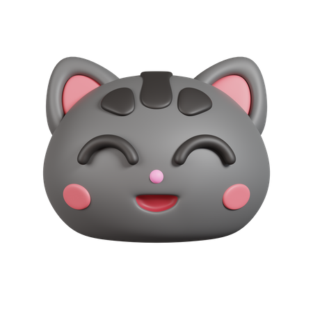 Emoji de cara sonriente de gato  3D Emoji