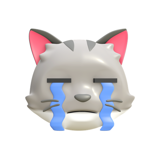 Gato chorando  3D Icon
