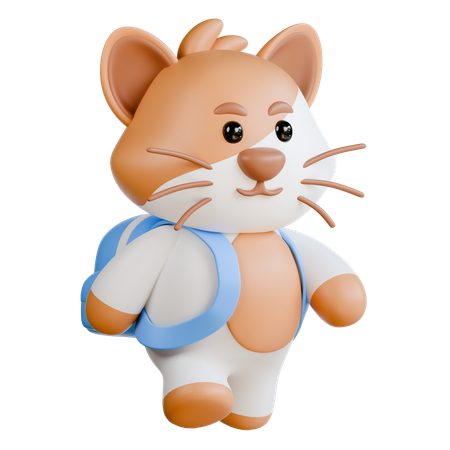 Gato com bolsa  3D Illustration