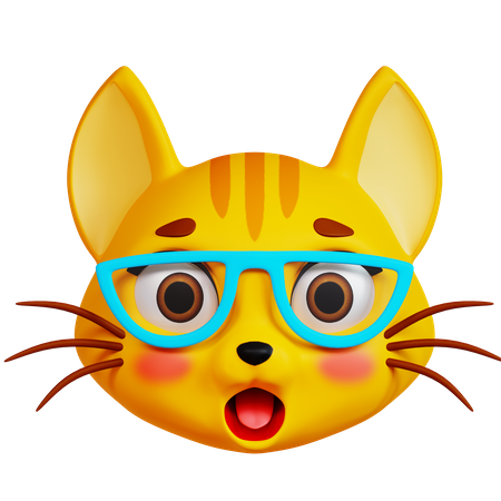 Gato de óculos  3D Icon