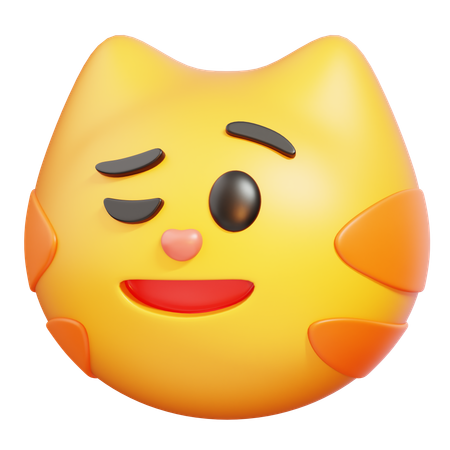 Gato com sorriso irônico  3D Icon