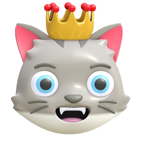 Gato con corona  3D Emoji