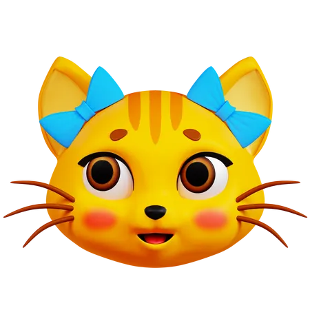 Gato con dos cintas  3D Icon