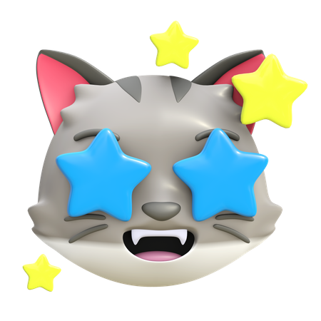 Gato con estrella en el ojo  3D Emoji