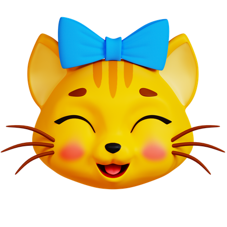 Gato feliz con cinta  3D Icon