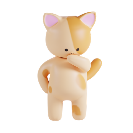 Gato fofo pensando em algo  3D Illustration