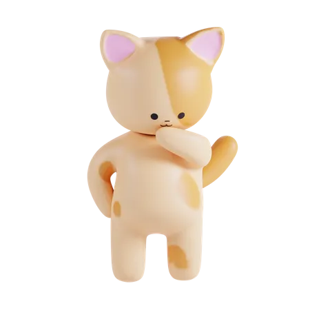 Gato fofo pensando em algo  3D Illustration