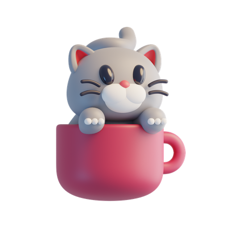 Gato gris  3D Icon