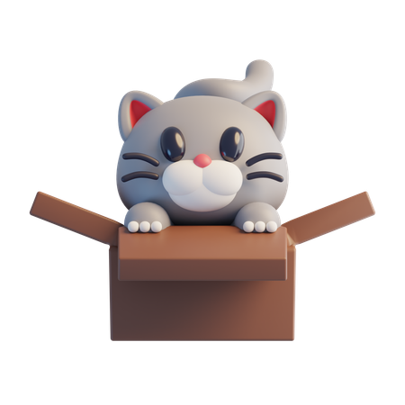 Gato gris  3D Icon