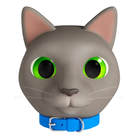 Gato gris  3D Illustration