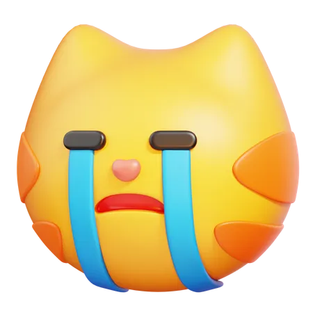 Emoji de gato llorando  3D Icon