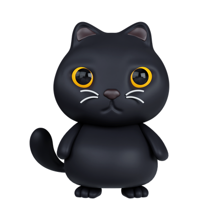 Gato negro  3D Icon