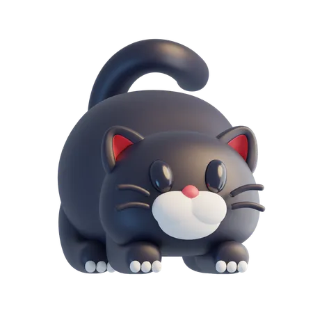 Gato negro  3D Icon