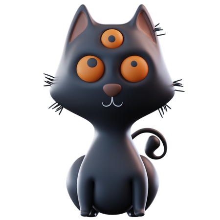 Gato negro  3D Icon