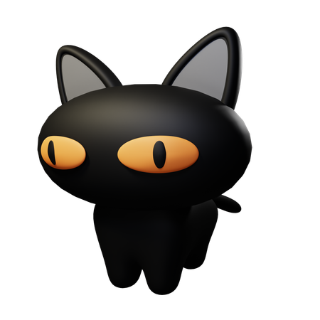 Gato negro  3D Icon