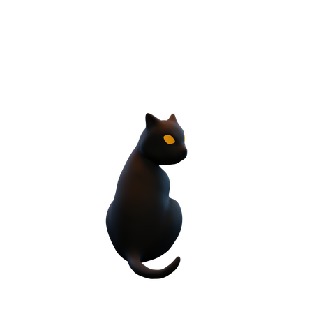 Gato negro  3D Icon