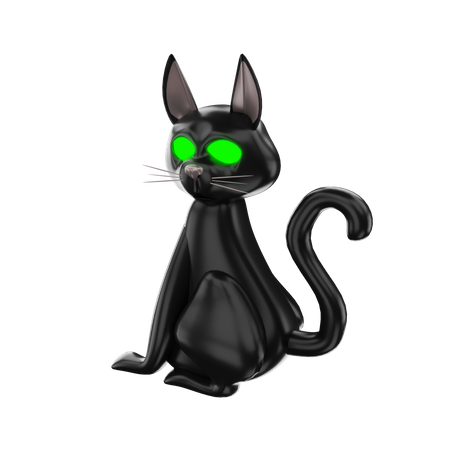 Gato negro  3D Illustration