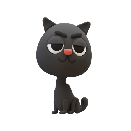 Gato negro  3D Illustration