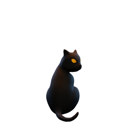 Gato negro  3D Illustration