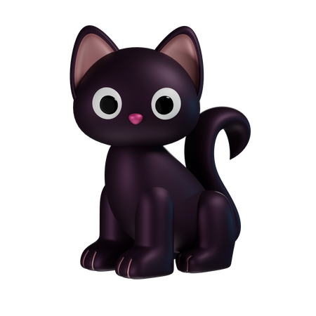 Gato negro  3D Icon