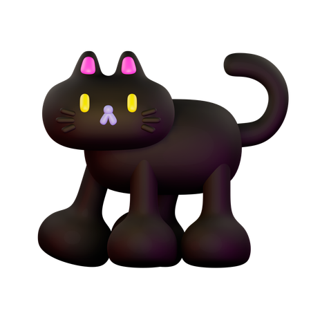 Gato andando olhando para frente  3D Illustration