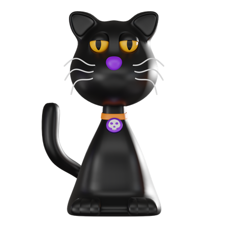 Gato preto  3D Icon