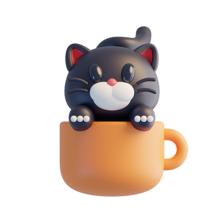 Gato preto  3D Icon