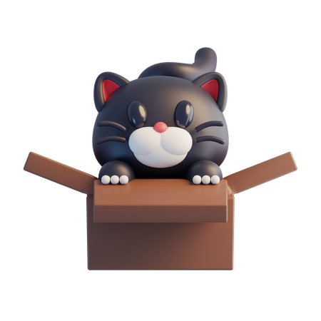 Gato preto  3D Icon