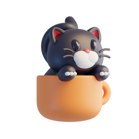 Gato preto  3D Icon