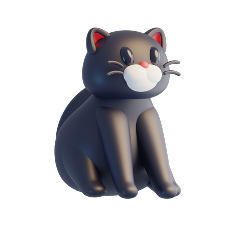 Gato preto  3D Icon