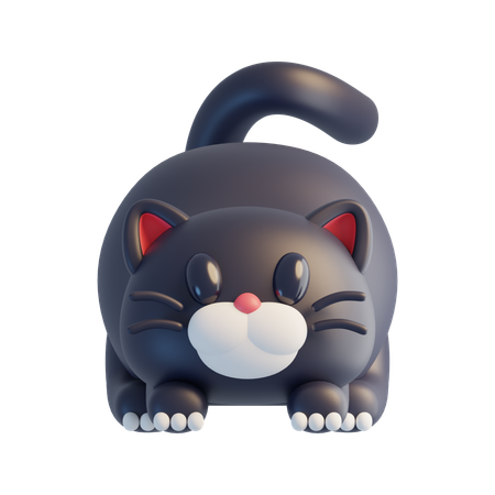 Gato preto  3D Icon