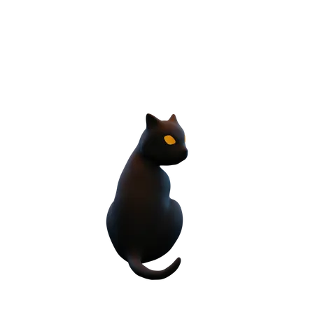 Gato preto  3D Illustration